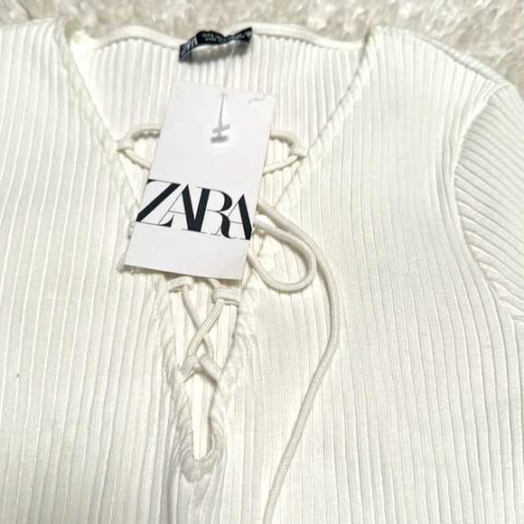 Zara Tied Ribbed Top - Picture 6 of 7